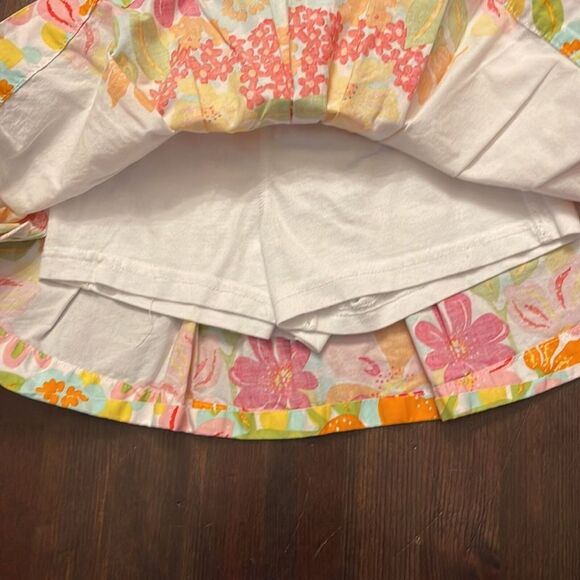 Land’s End Skort Girls Size 4 Floral Print Drawstring Waist - Picture 3 of 9